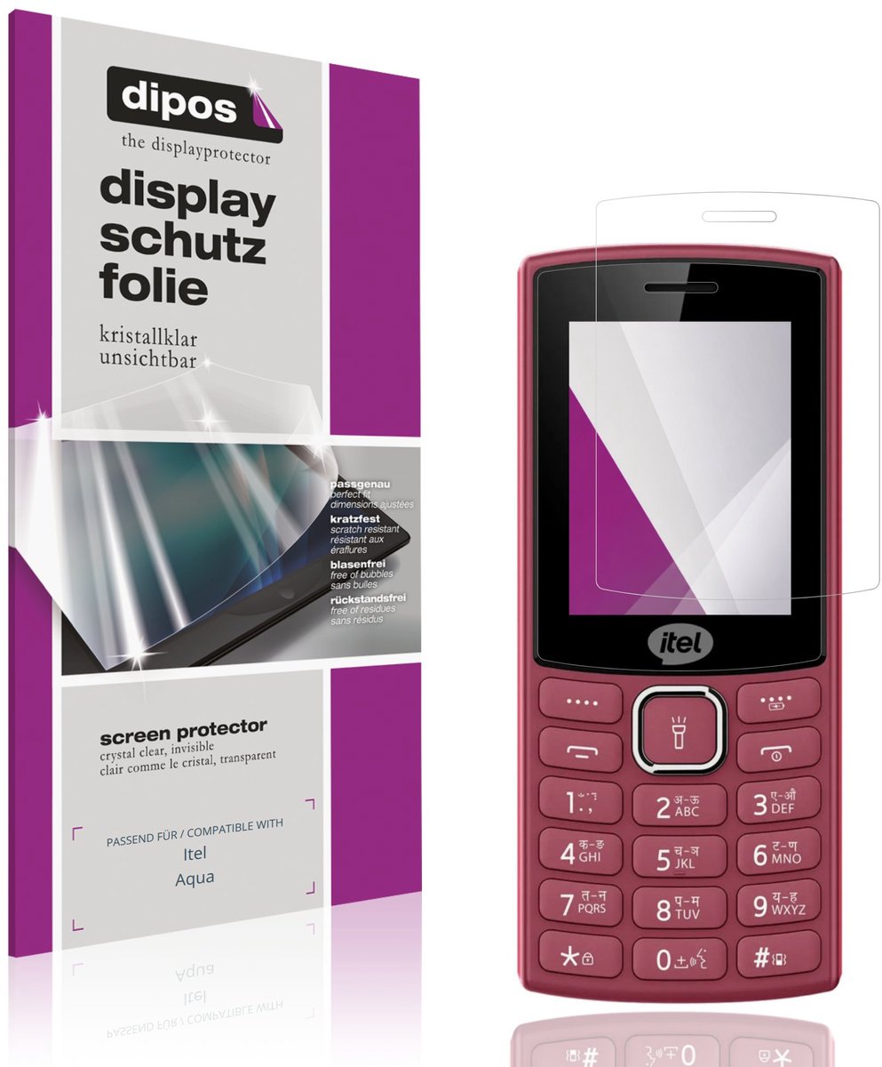 dipos – 4x Beschermfolie geschikt voor Itel Aqua | Krasbestendige & heldere Screenprotector Ultra-Thin