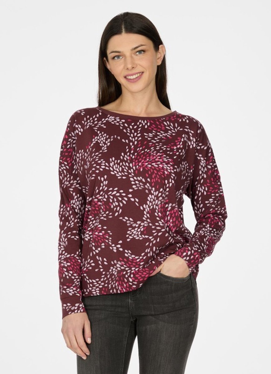 Trui Shimona bordeaux/wit print Ragwear - maat 3XL
