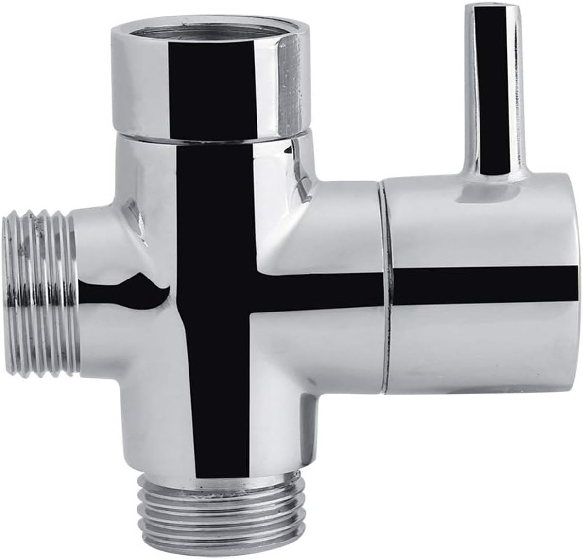 SnelShoppen - 3 Weg Doucheafsluiter met Ventiel van Massief Messing en Chroomafwerking, Waterseparator Douche Systeem Vervangingsonderdeel G1/2 inch