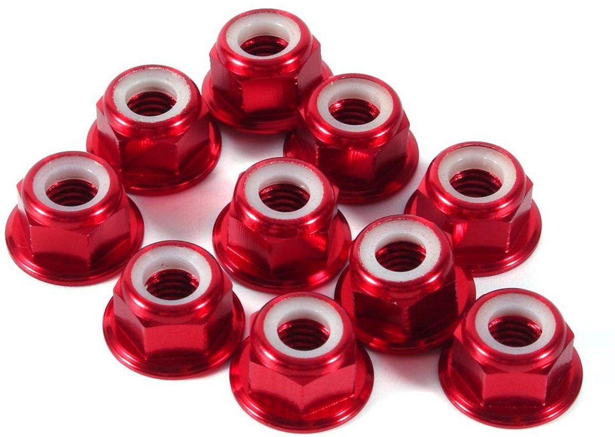 10Pcs M5 Hexagonal Nuts, Aluminum Self Locking CNC Nut with Flanges, Nylon, Lock Nut, Self Locking Metal Nuts, Red - ShopVlot