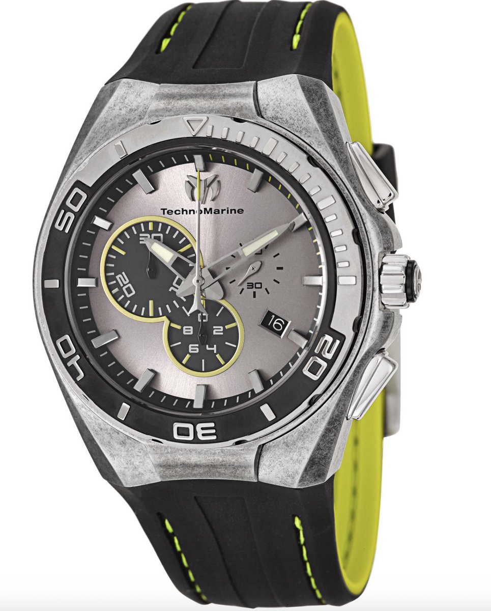 TechnoMarine Cruise Steel 112008 Herenhorloge 45mm – Swiss Quartz – Zilverkleurige Wijzerplaat