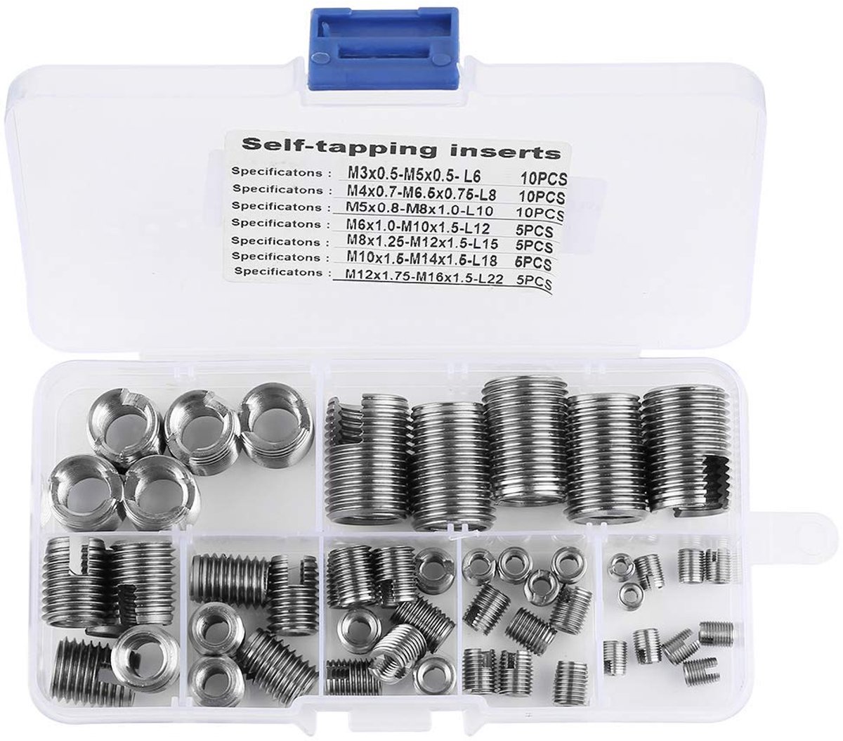 SnelShoppen - 50 Stuks 302 Filettatuur Interne in Hoogwaardig RVS - Zelftappende Draad Inserts voor Versterking en Reparatie - Duurzaam en Stabiel