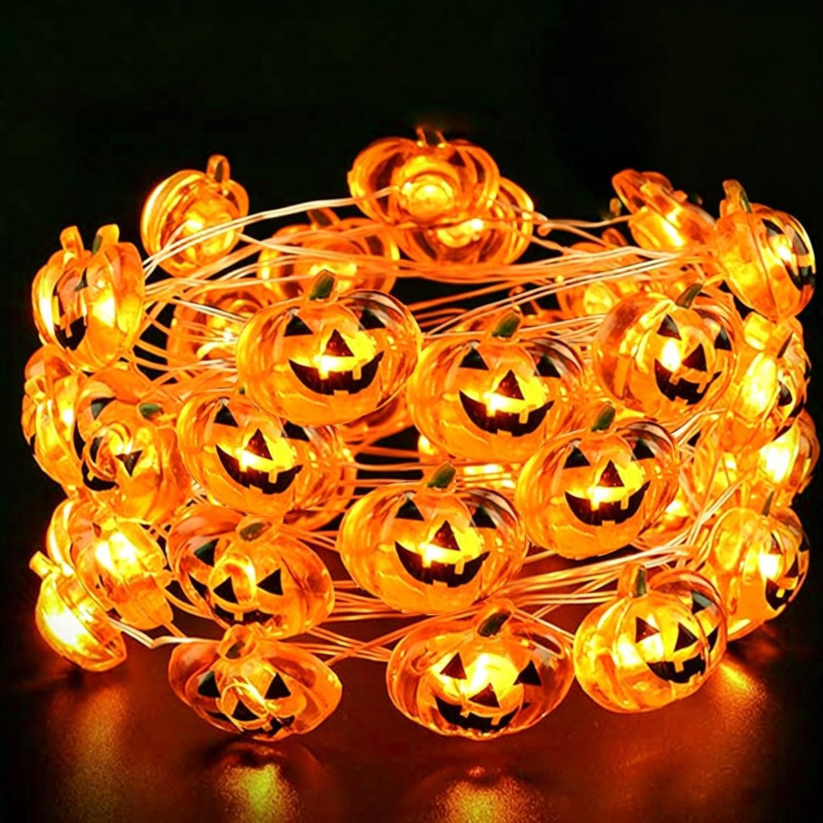 Halloween decoratie - Halloween verlichting buiten - Pompoen Verlichting - Halloween Lantaarns Decoratie - Halloween Verlichting - Pompoen Lichtjes - Decoratieve Lichtketting - LED Lichtketting