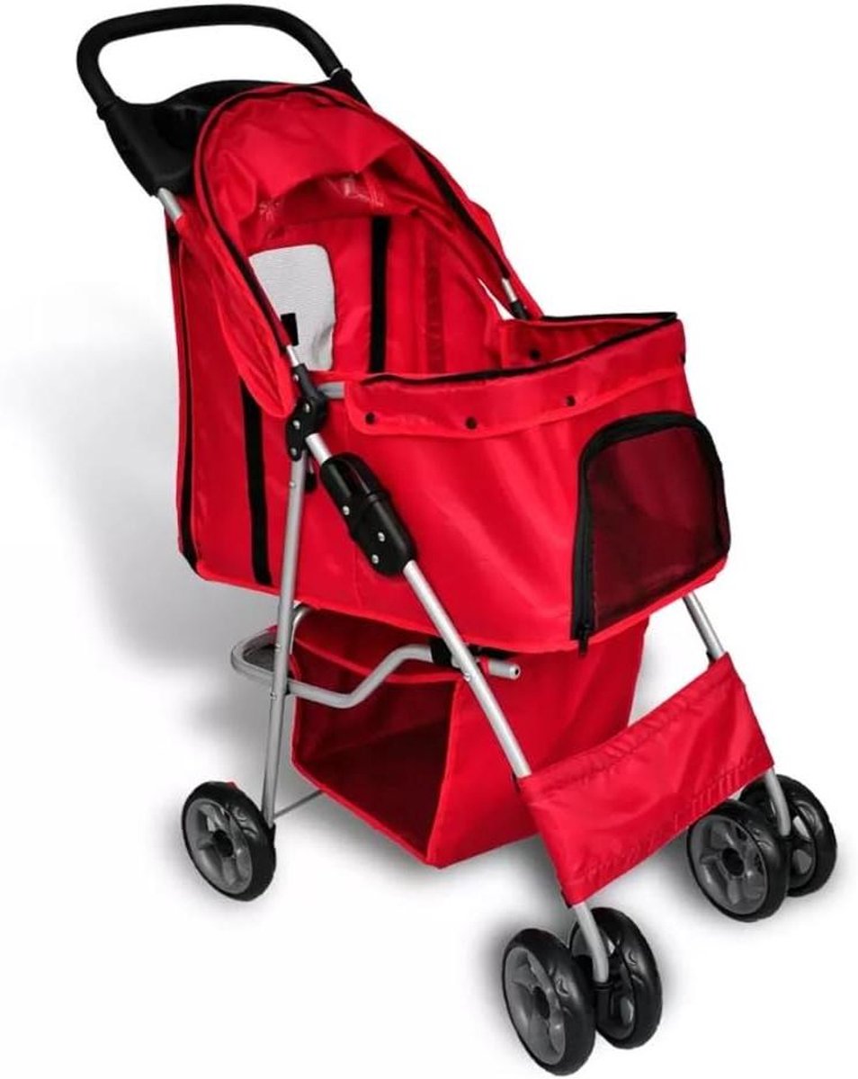 Opvouwbare Huisdier Kinderwagen - Reisdrager Hond Kat - Huisdier Wandelingen - Waterafstotend Materiaal - 83.5 x 39 x 19 cm