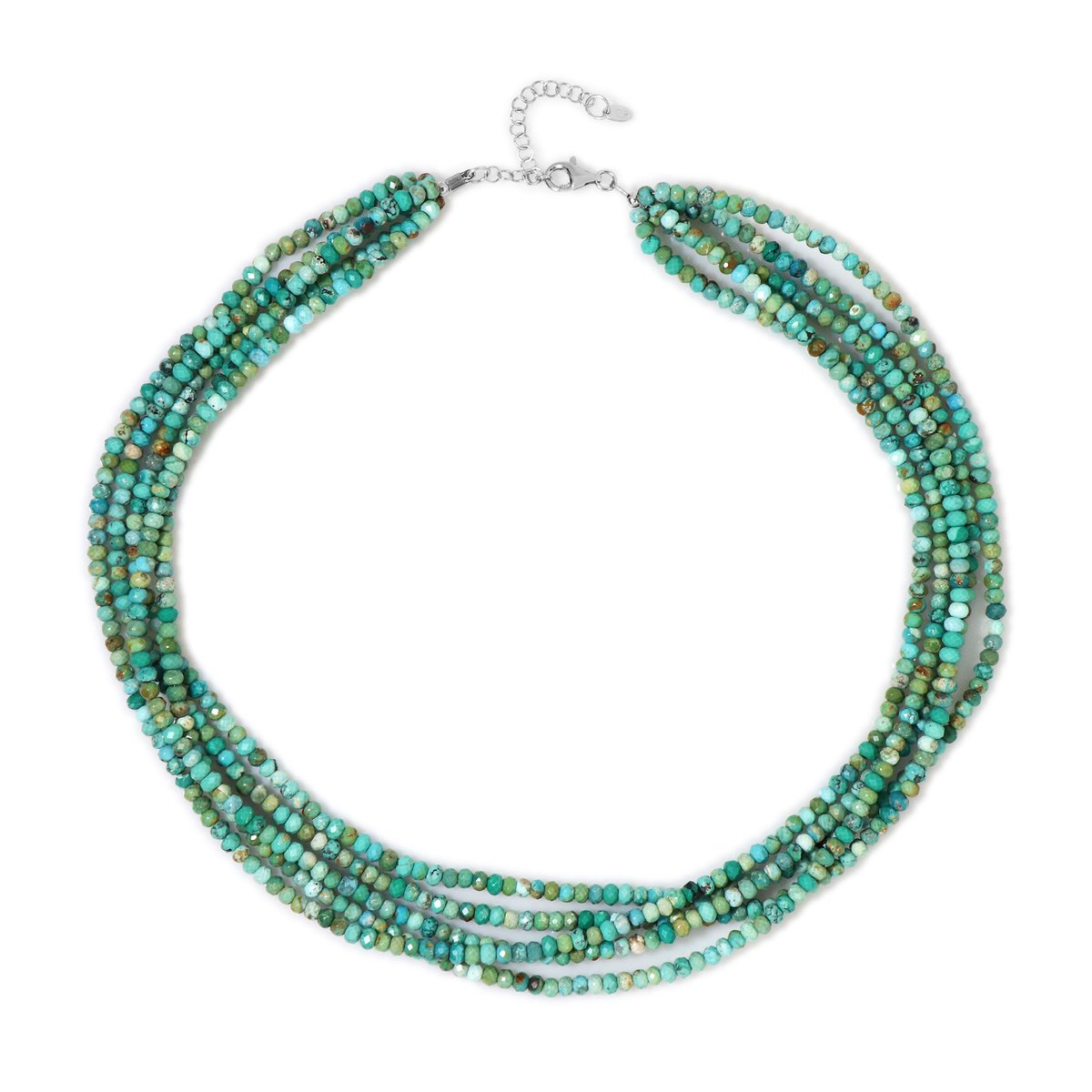 Cavill - Zilveren Halsketting - 925 Sterling Zilver Gerhodineerd - Turkoois 183,57 ct Gefacetteerd - Boho Stijl Zomeraccessoires Dames Unieke Ketting