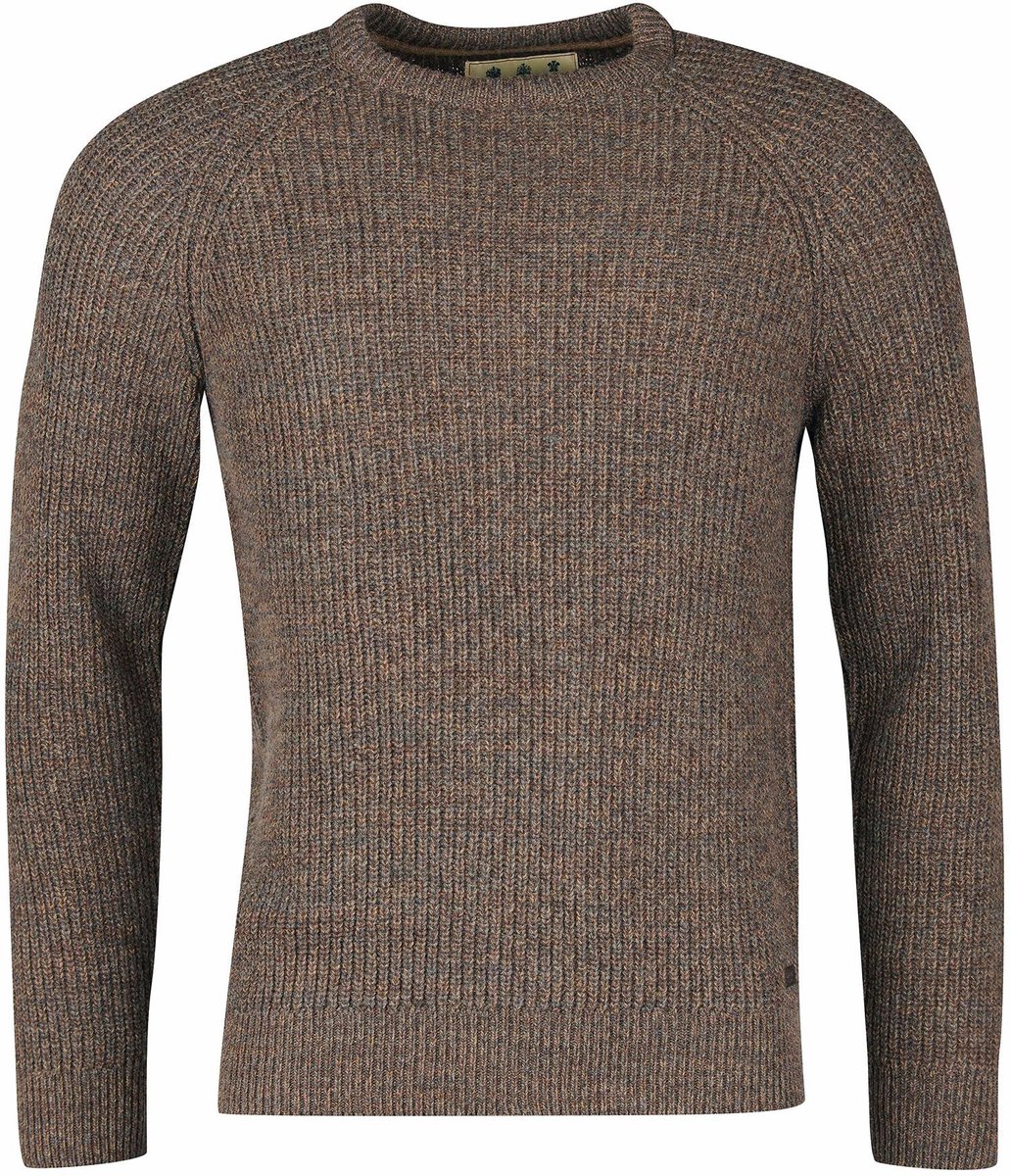 Barbour Trui Lamswol Knitted Bruin - Maat S - Heren