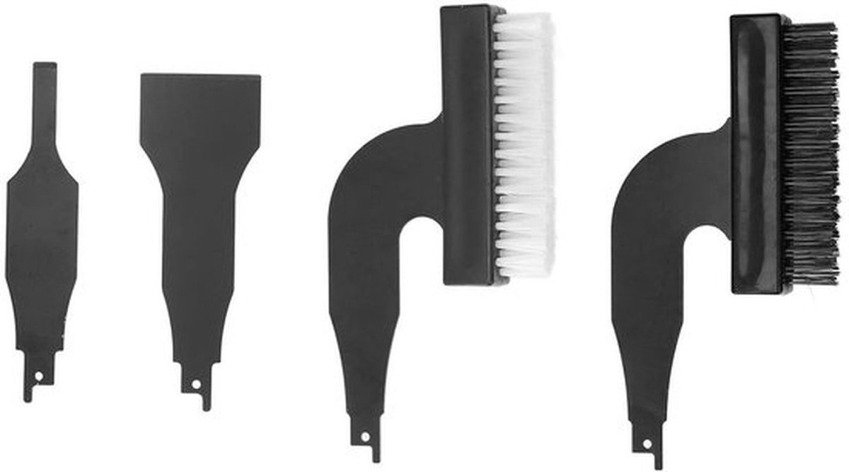 Set van Staalborstels met Nylon/Staaldraadharen, Inclusief 2 Stalen Scheppen en Zaagblad voor Effectieve Roestverwijdering, Vervuiling en Verf Schrobben