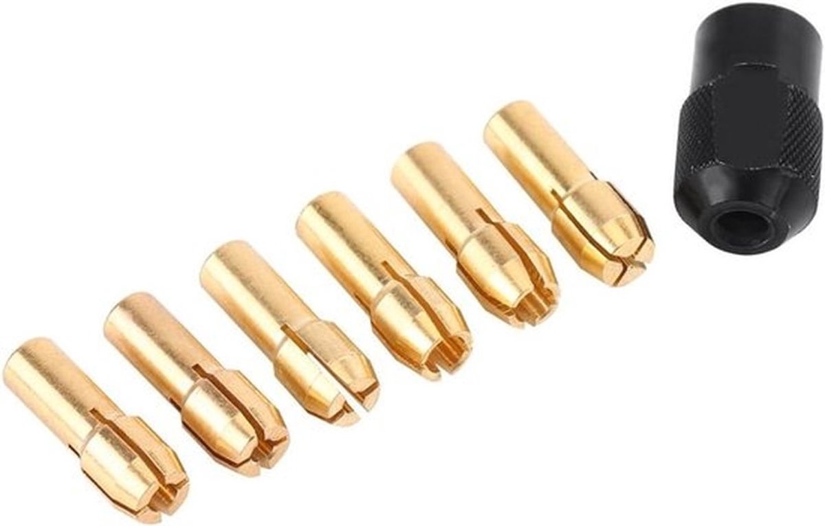 Collet-sleeveset voor elektrisch gereedschap, 6 stuks met grip van 1 mm tot 3,2 mm, geschikt voor draaigereedschap en accessoires