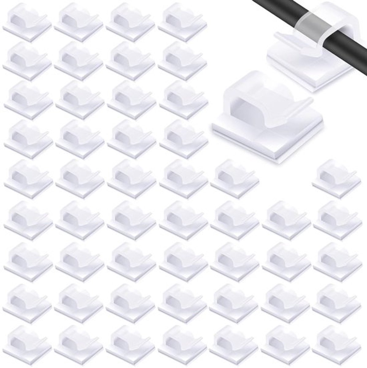 Transparante Mini Buiten Kabelclips - 60 Stuks Zelfklevende Kabelhouders voor Wires en Cables van 0.1 tot 0.5 cm, Ideaal voor Organisatie en Bevestiging