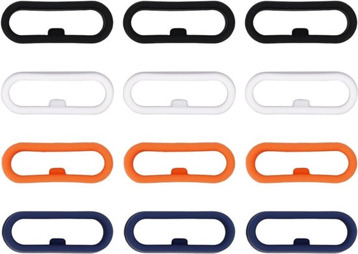 12 Stuks Siliconen Ringen voor Magic Band+ en 2.0, Sluitingen en Beschermers in 4 Kleuren voor Veilig Gebruik en Accessoires