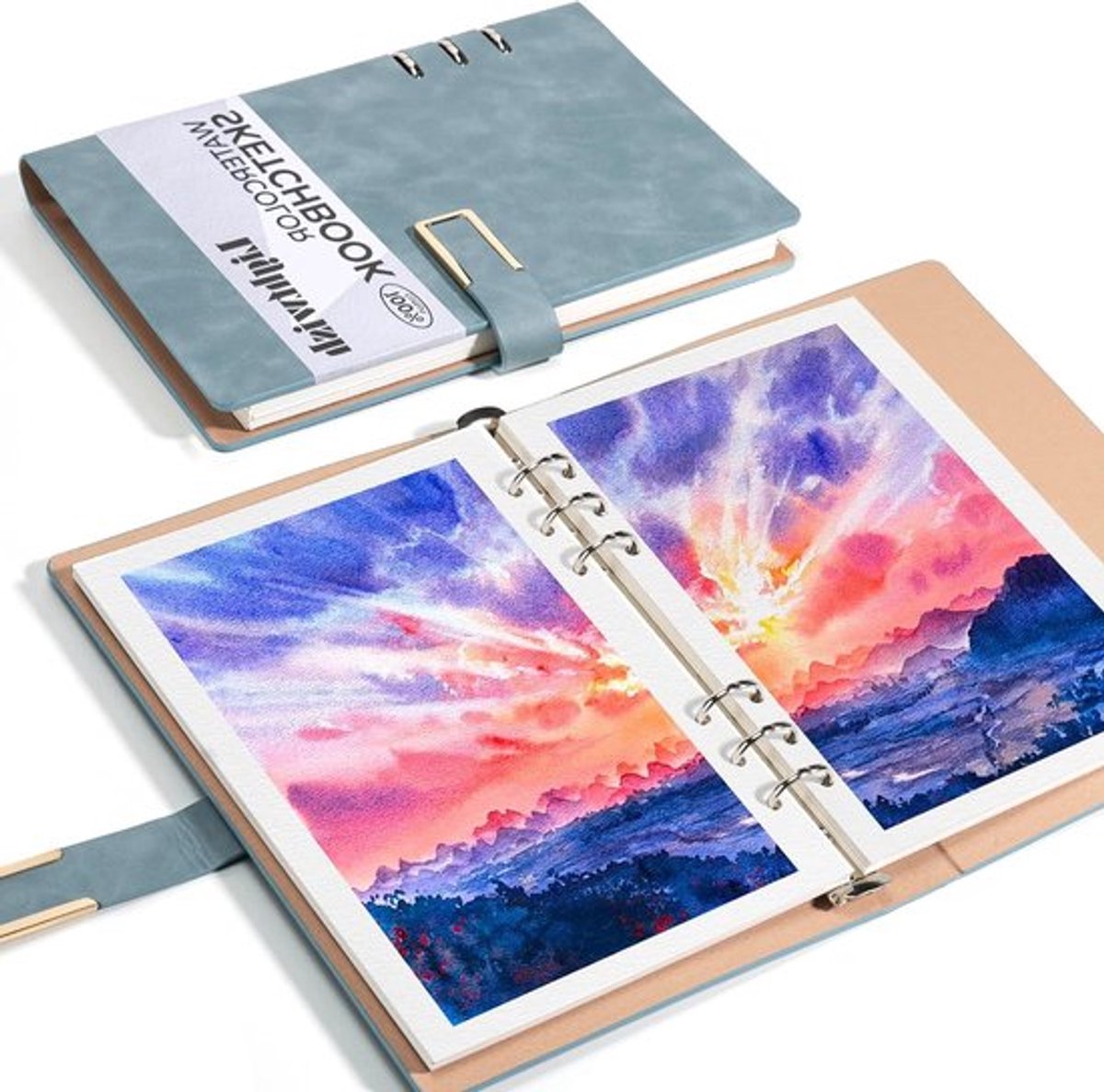 Aquarel schetsboek van 100% katoen, 450 gsm koudgeperst papier voor schilderen, 20 vellen van 34,3 x 50,8 cm, ideaal voor kunstenaars en studenten