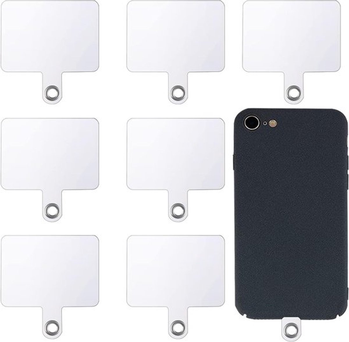 24-delige Telefoon Tether Tabs, Multifunctionele Crossbody PVC Telefoon Lanyard en Patch Pads voor Smartphones, Transparant en Duurzaam Ontwerp