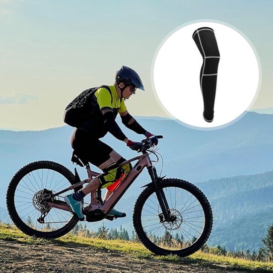 Geprofileerde sportkniebeschermer voor hardlopen en voetbal, compressiebandage, uniseks, maat M, zwart en wit, optimale ondersteuning en bescherming — afbeelding 4