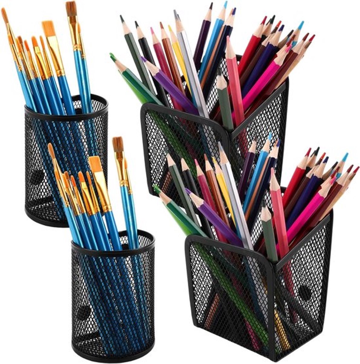 Set van 4 Magnetische Pennenhouders voor Opberging, Ideaal voor Koelkast en Bureau, Organiseer je Kantooraccessoires
