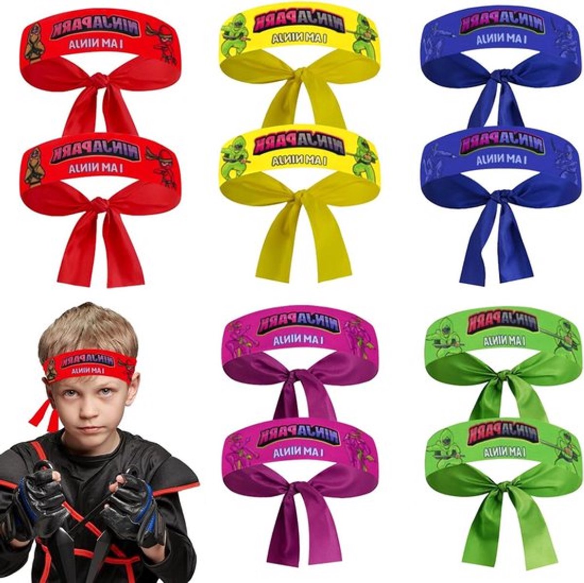10 Ninja Haarbanden voor Kinderen, Perfect voor Feestjes, Halloween, Verjaardagen en Karate Activiteiten