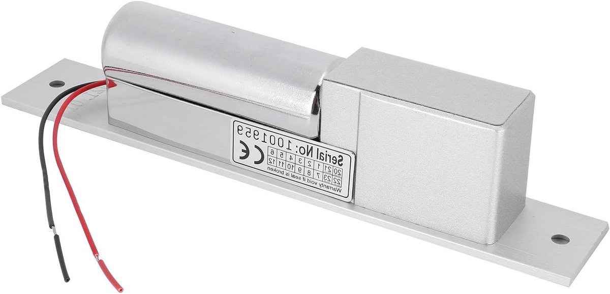 Elektrisch Grendelslot - Deurslot Aluminium - Toegangscontrole Gebouwen - Tijdvertraging Ontwerp - 200 x 35 x 40 mm - Aluminium