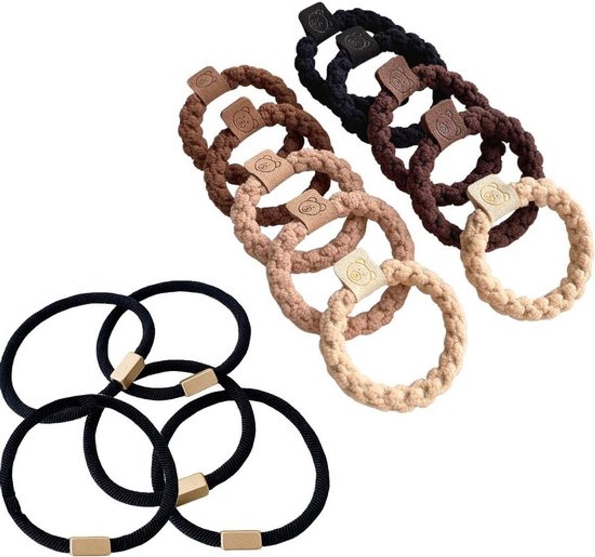 15 Stuks Haarbanden en Scrunchies voor Vrouwen - Elastische Dikke Haaraccessoires voor Diverse Haarstijlen