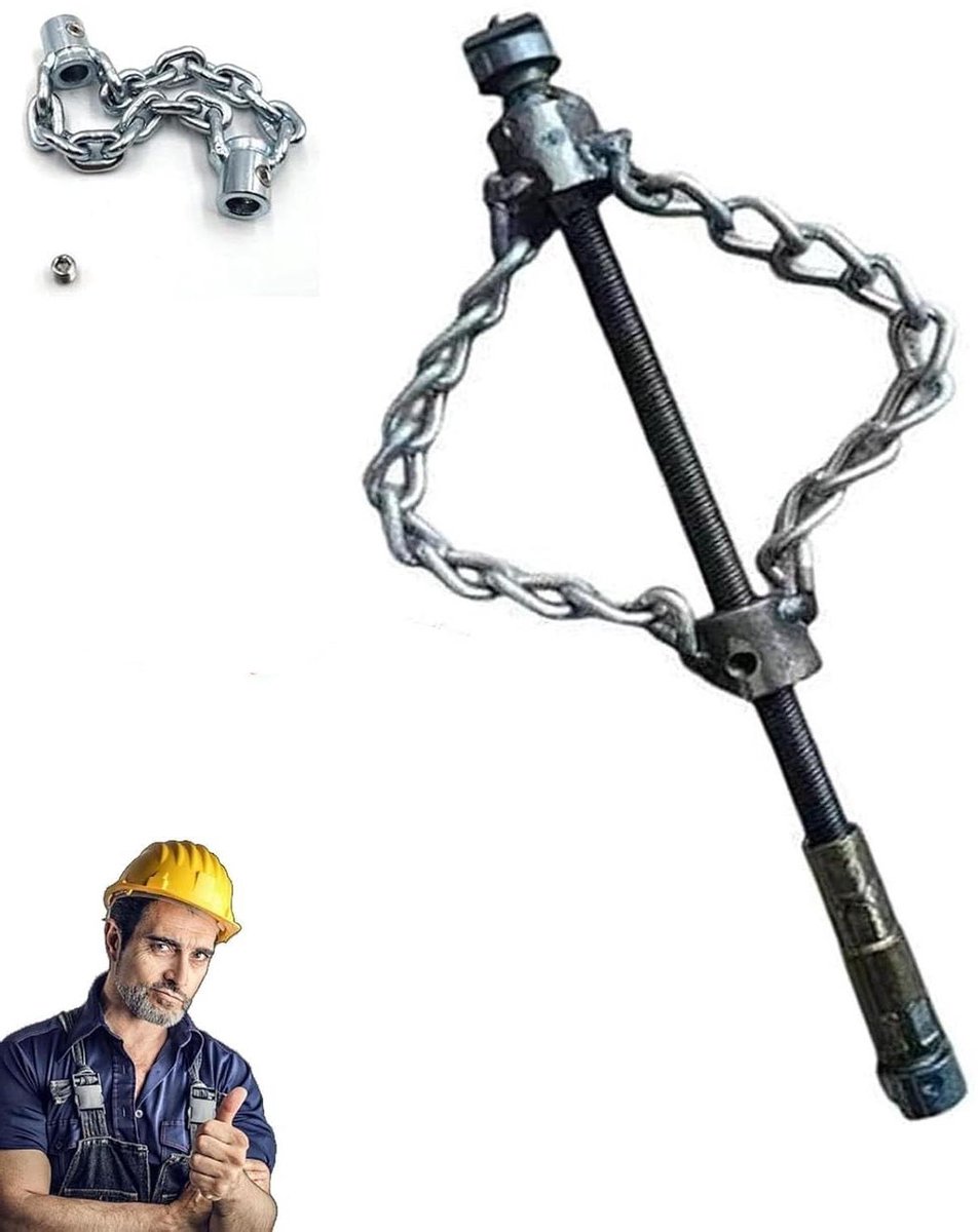 Flexibele Ontkalkingsketting - Rioolveer Rioolreiniger - Verstopte Afvoeren Verhelpen - Hardmetalen Staalkettingen - 300 cm - Zilverkleurig