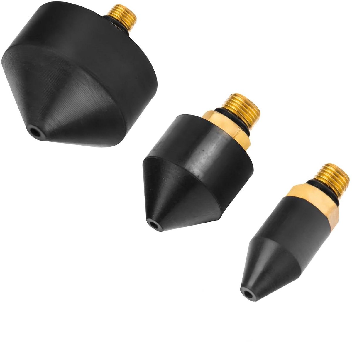 Rubberen Tip Set - Lucht Blaaspistool - Delicaat Reinigen - Krasvrij Rubber - 3 Stuks - Zwart
