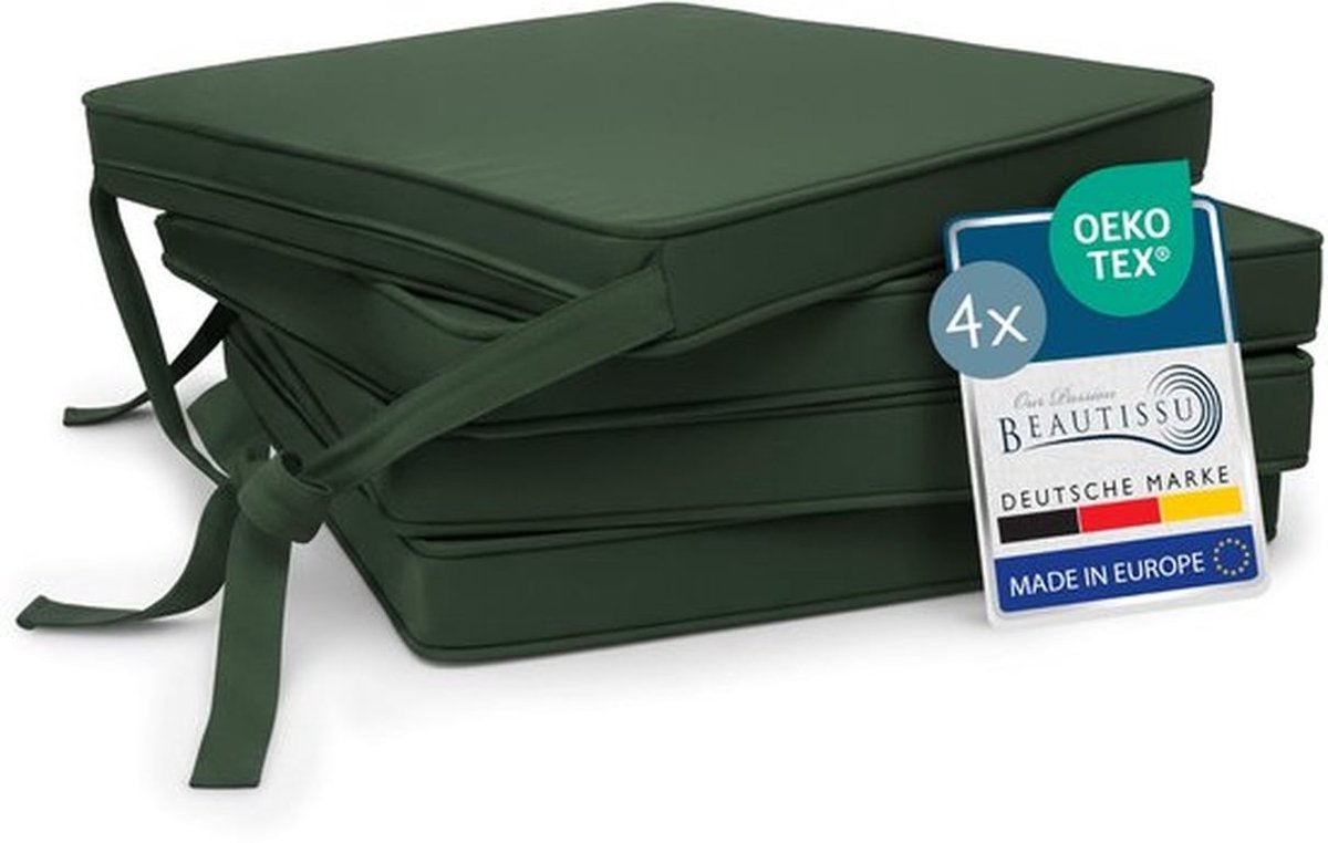 Zitkussen 45x40x5 cm - Antislip Stoelkussens - Afneembare Kussenhoes - Bevestigingsbanden - Oeko-Tex Gecertificeerd - Duurzaam Polyester - Stoelkussen