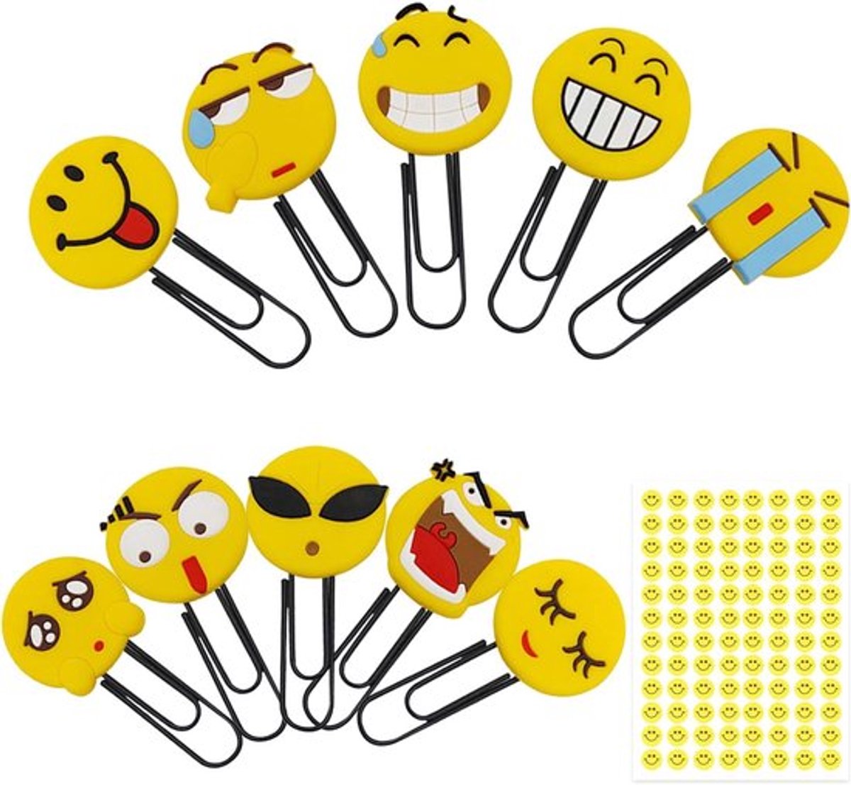 Creatieve smiley paperclips en stickers - Leuke cartoon bladwijzers en kantooraccessoires voor organisatie en decoratie