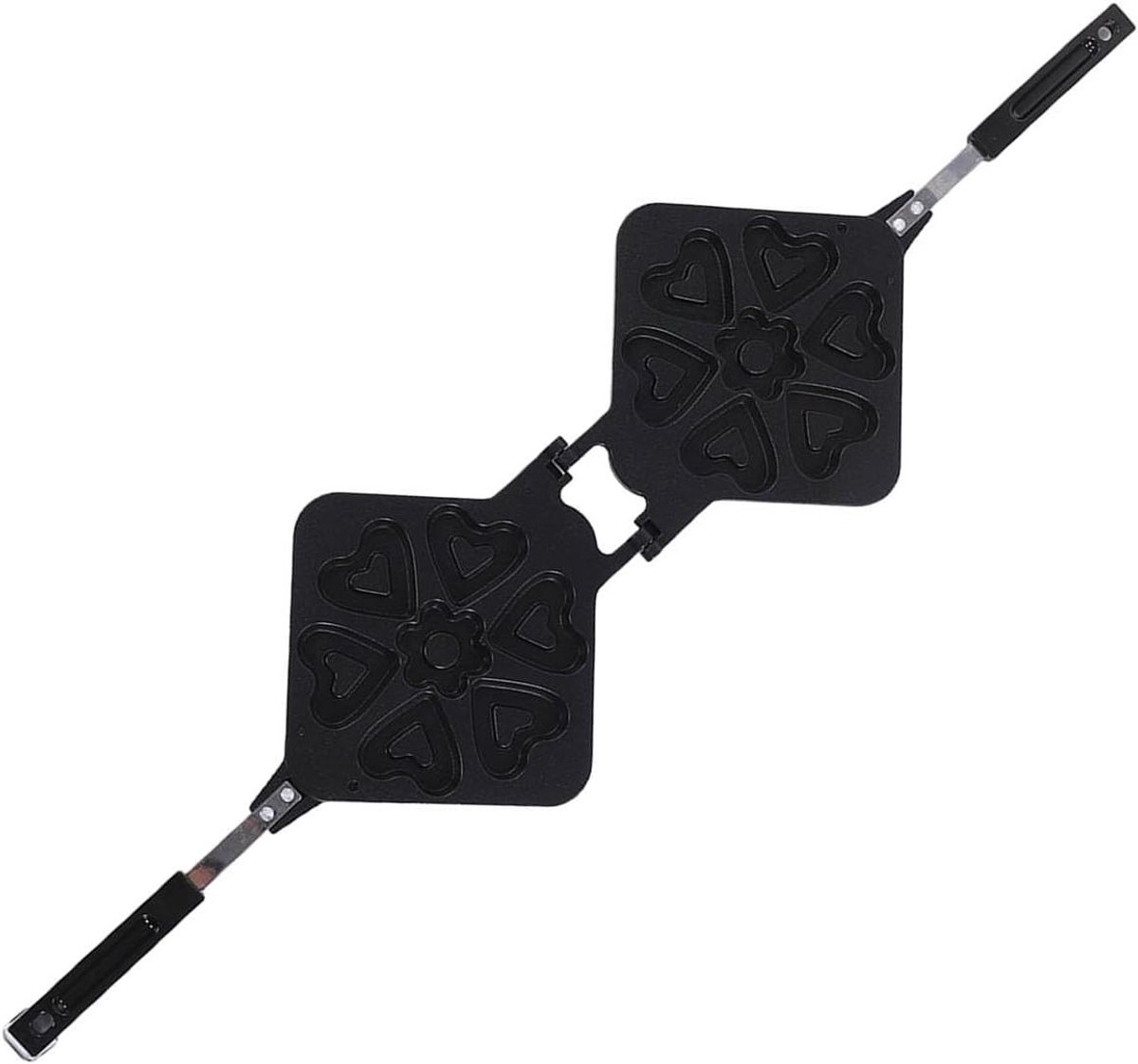 Hartvormige Wafelpan - Dubbelzijdige Wafelvorm - Ontbijt Bakken - Aluminium Legering - 44 x 23 cm - Grijs