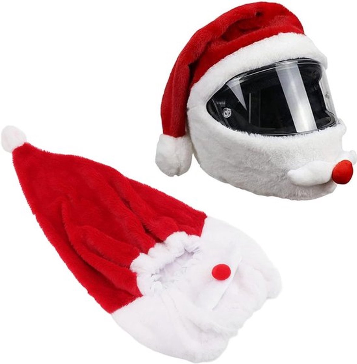 Kerstmotorhelmhoes, Pluche Beschermende Helm Case voor Motorfiets, Perfect voor Decoratie en Vermaak
