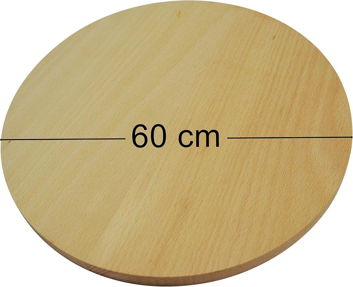 Houten Snij- en Serveerplank 60 cm - Beukenhout - Dikte 20 mm - Perfect voor pizza en kaas - ShopVlot