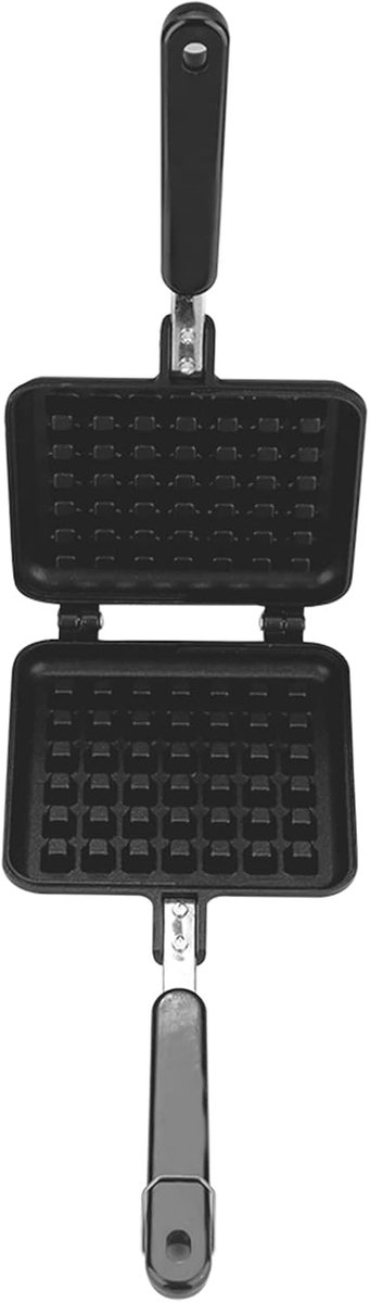SnelShoppen - Gietijzeren Wafelijzer, Wafelijzer Pan Mould, Pressplaat, Kook- en Bakgereedschap, Huishoudkeuken, Gas, Anti-aanbak, Duurzaam
