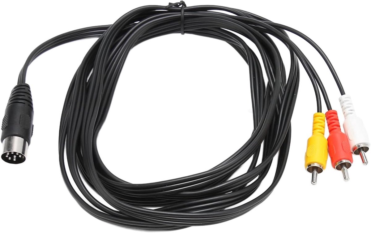 SnelShoppen - DIN 8 Pin naar 3 Kabel, DIN 8 Pin Mannelijk naar Mannelijk Stereo AV Draad voor Video Audio Apparatuur Signaaluitgang, 3 Meter, Duurzaam