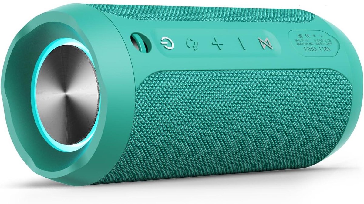 Draagbare Bluetooth Speaker - Draadloze Geluidsbox - Muziek Luisteren Buiten - IPX7 Waterdicht - 20 Watt Vermogen - Mint