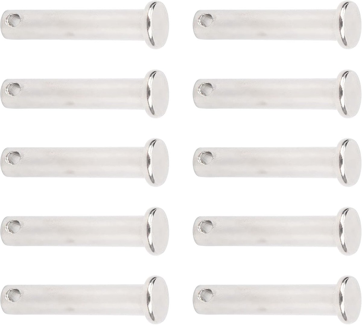 SnelShoppen - 10 Stuks M8x40mm Ronde Casting Pins, 304 RVS Klem Pins voor Lineaire Beweging, Platte Kop, 3-Punt Accessoires voor Professioneel Gebruik