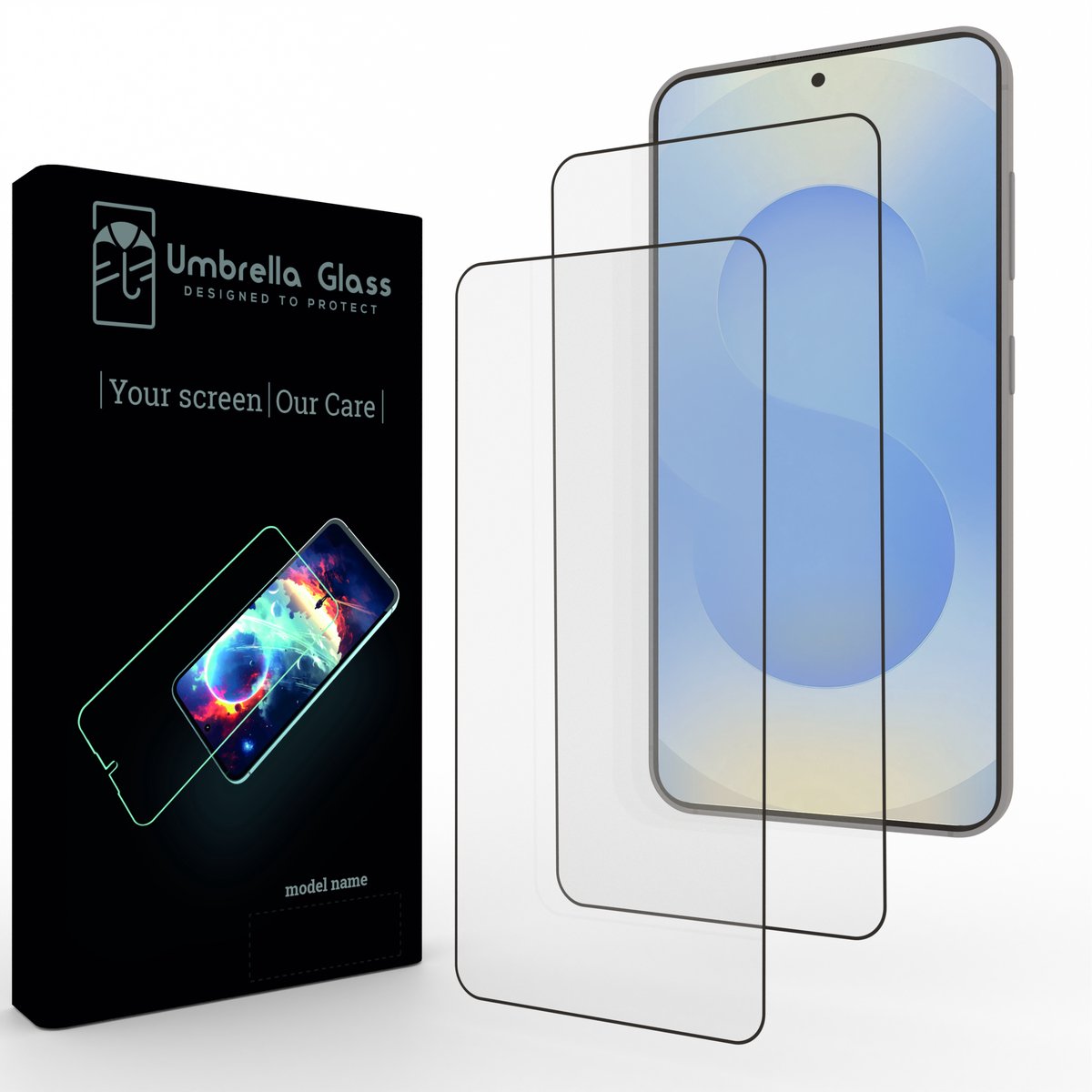 Umbrella Glass Screenprotector - Geschikt voor Samsung S25 - Full Cover