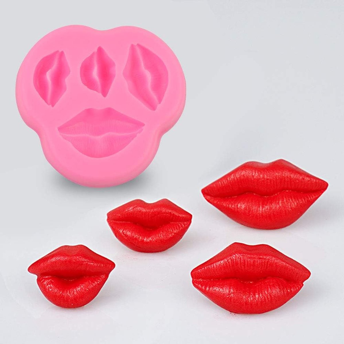 SnelShoppen - Silicone Cakevormen Set - Cone Shape, Lip Shape en Engelvinger Mallen - 3D Bakvormen voor Taarten, Fondant, Fruit en Brood - Roze - Voor