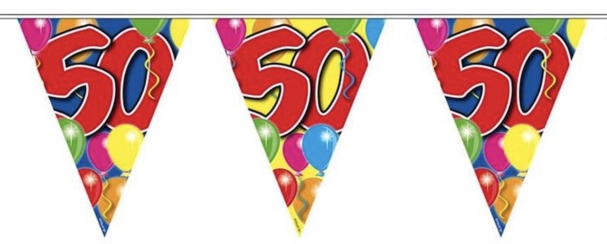 50 jaar vlaggenlijn - jarig - feest- abraham- sarah - vieren