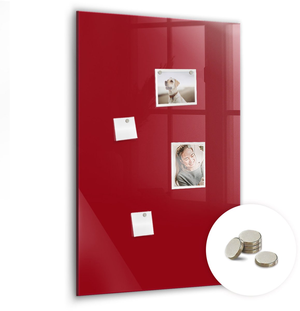 Coloray Glazen Magneetbord - Magnetisch Bord Lichtgele kleur - 60x90 cm - Rood Magneetbord - Magnetic Board - Bureau Decoratie