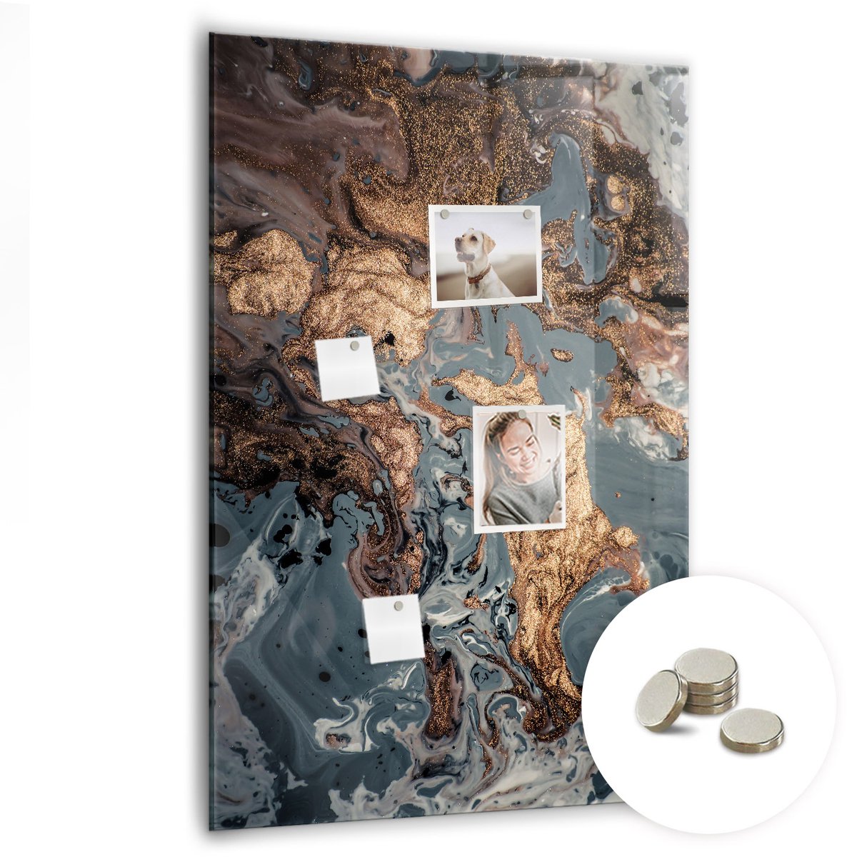 Coloray Glazen Magneetbord - Magnetisch Bord Melkwegstelsel - 70x100 cm - Veelkleurig Magneetbord - Magnetic Board - Memobord