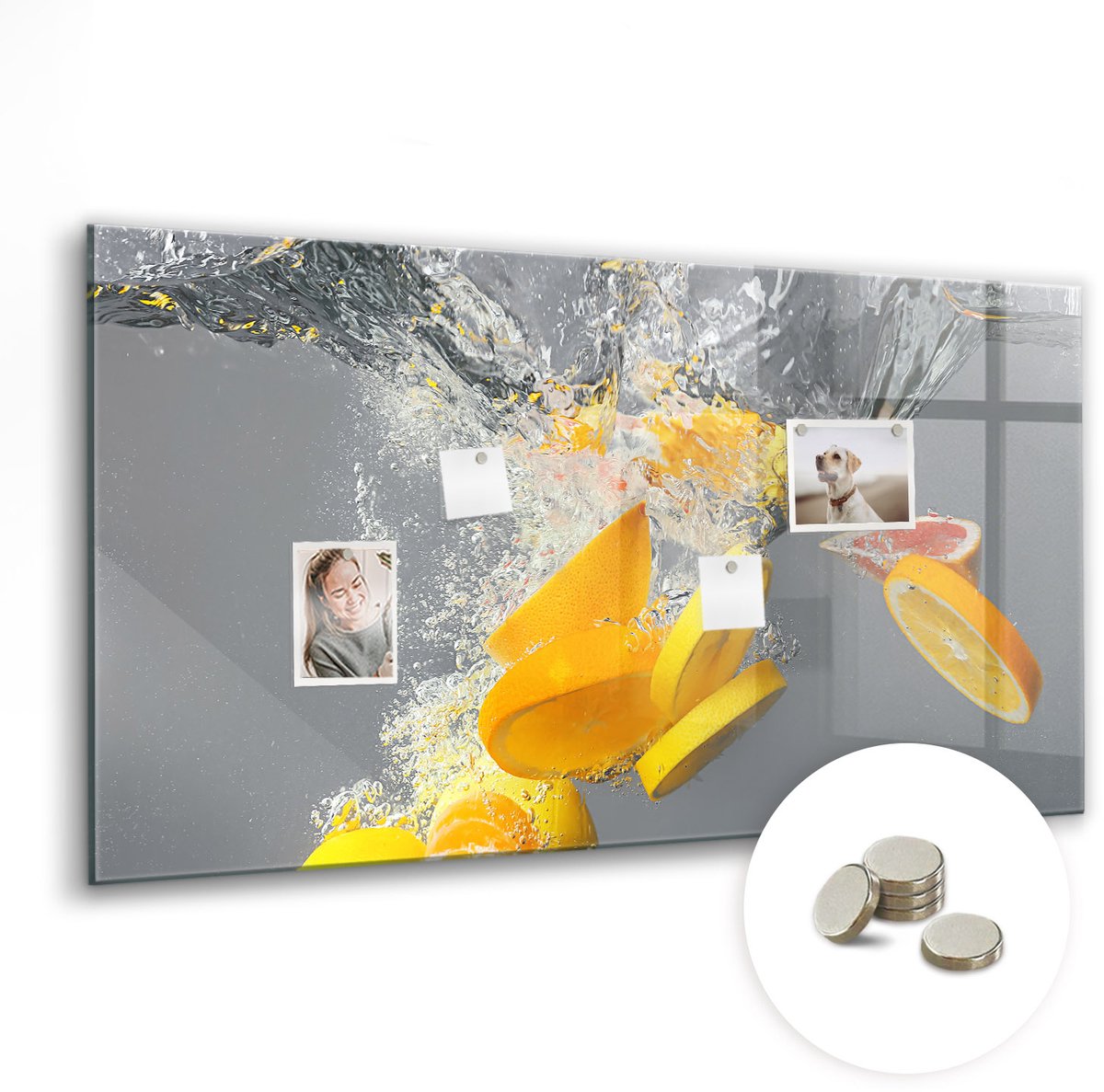 Coloray Glazen Magneetbord - Magnetisch Bord Koffiebonen - 120x60 cm - Geel Magneetbord - Magnetic Board - Keuken Decoratie
