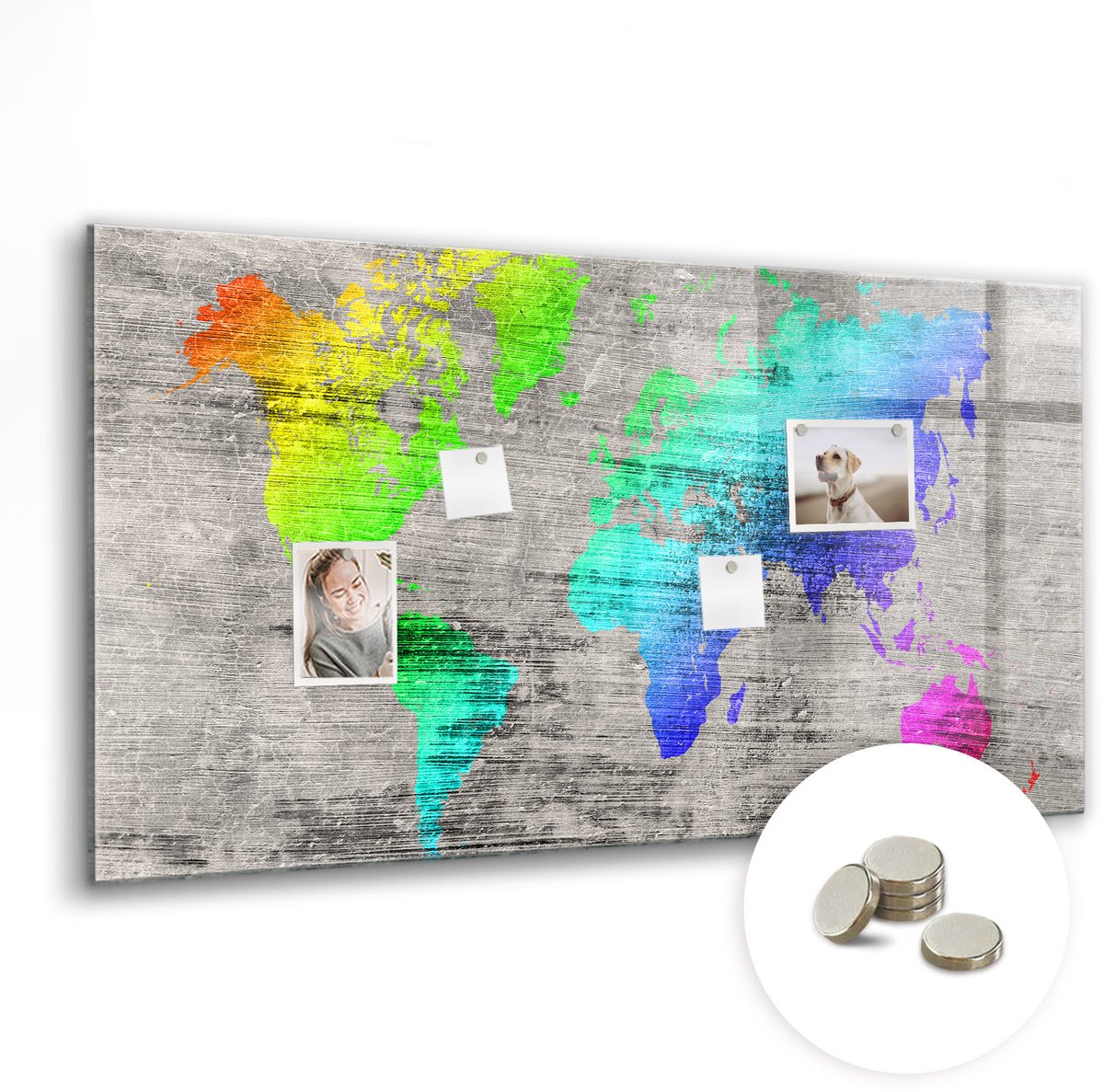 Coloray Glazen Magneetbord - Magnetisch Bord Rook - 120x60 cm - Veelkleurig Magneetbord - Magnetic Board - Magneetbord Design
