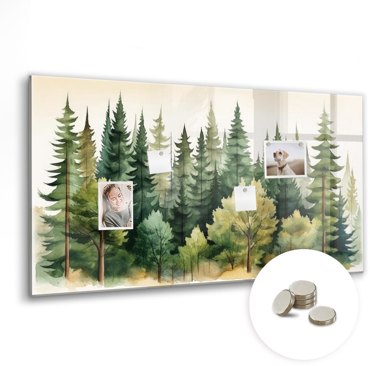 Coloray Glazen Magneetbord - Magnetisch Bord Geschilderde kaart - 120x60 cm - Groente Magneetbord - Magnetic Board - Magneetbord Design