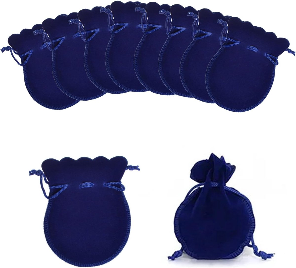 SnelShoppen - 50 Stuks Fluwelen Tassen met Trekkoord, Fluwelen Zakjes voor Sieraden, Snoepjes, Kleine Cadeaus en Bescherming tegen Krassen (7 x 9 cm,