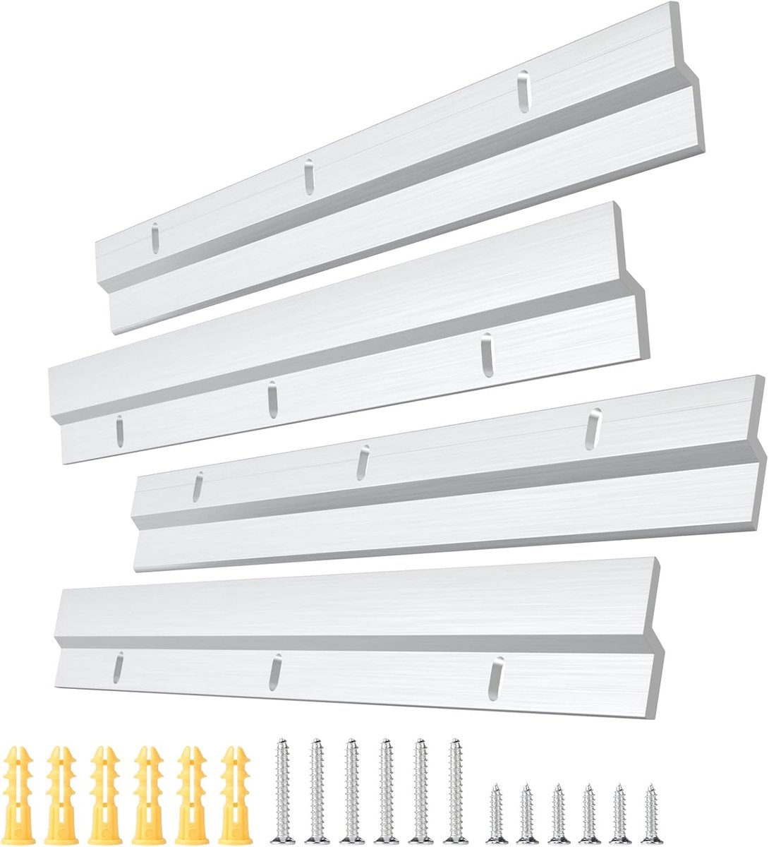 SnelShoppen - 2 Pairs Z Klemmen voor Ophangen, 30 cm, Z Hangers met Schroeven, Zware Belasting tot 36 kg, Aluminium Legering, Voor Frame, Hoofdbord, S