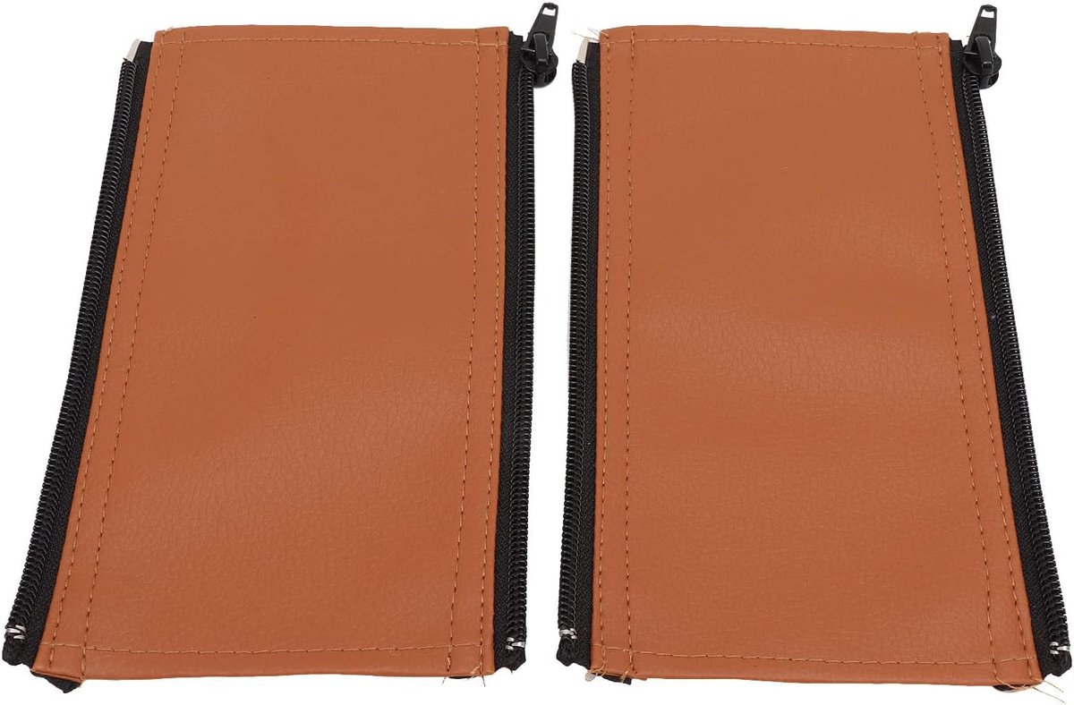 SnelShoppen - Stuurwielbeschermer voor Kinderwagen, Afneembare PU Leren Handgreepbescherming 19,1 X 10,8 Cm Met Rubbing Film (BRUIN)