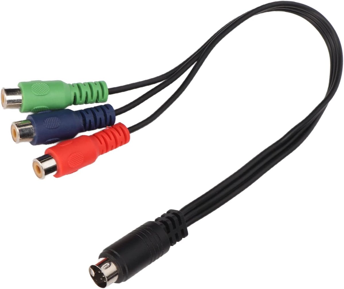 SnelShoppen - MINI DIN 9 Pin Naar 3 Kabel, MINI DIN 9 Pin Mannelijk Naar 3 Vrouwelijk Video Kabel, 30 Cm MINI DIN Naar RGB Video Adapter Kabel Voor Vi