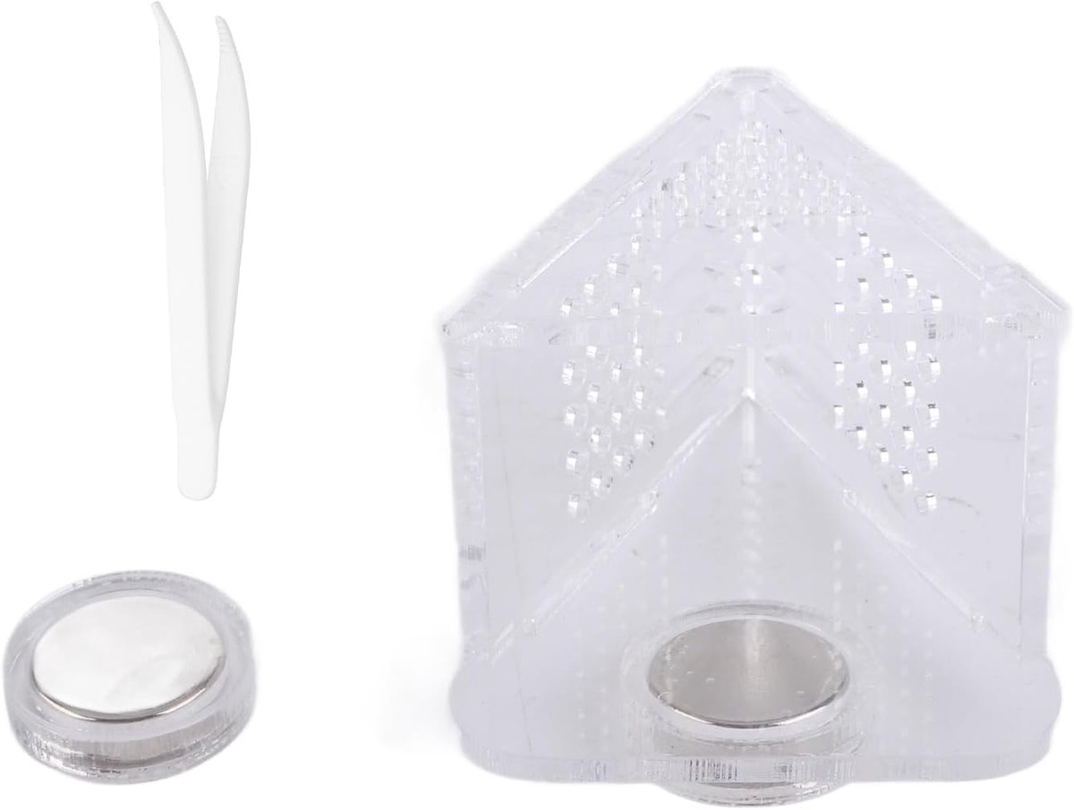 SnelShoppen - Transparante Fish Feeder Ring Set voor Aquarium, Magnetische Voedercontainer van Acrylaat, Ideaal voor Levend en Droog Voer, Compact en