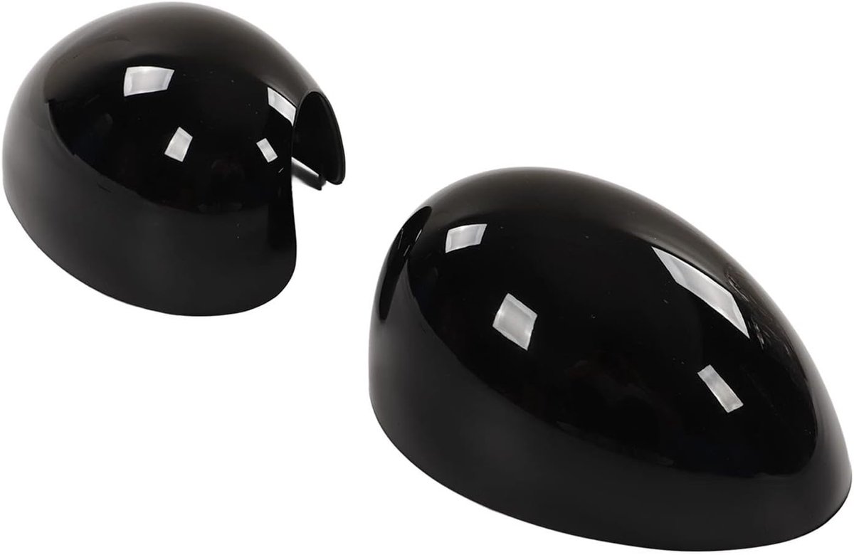 SnelShoppen - Side Mirror Cover Protector 2Pcs Deur Spiegeldop Links Rechts Glanzend Zwart Achteruitkijkspiegeldop Vervanging voor Cooper R55 R56 R57