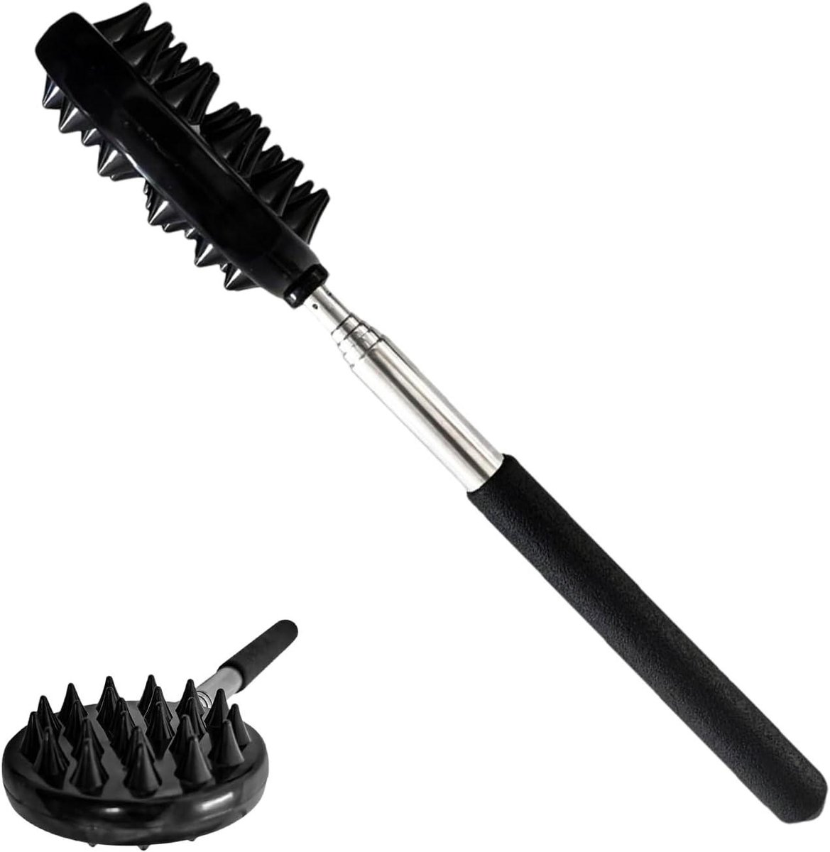 Uitschuifbare Ruggenkrabber - Krabhulp Rugmassage - Verlicht Jeuk - Tweezijdige Massagetop - Max 64 cm - Zwart