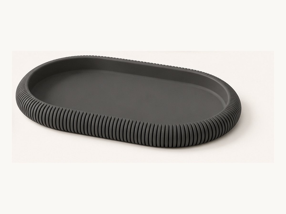 Geribbelde ovale schaal – 3D-geprinte decoratieve tray