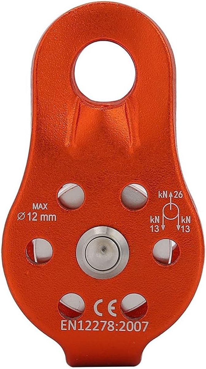 SnelShoppen - 26KN Klimpulley, Aluminium Legering, Hoge Sterkte, Enkele Draaipully Blok voor 12 Mm Touw Klimmen, Geschikt voor Camping en Buitenactivi