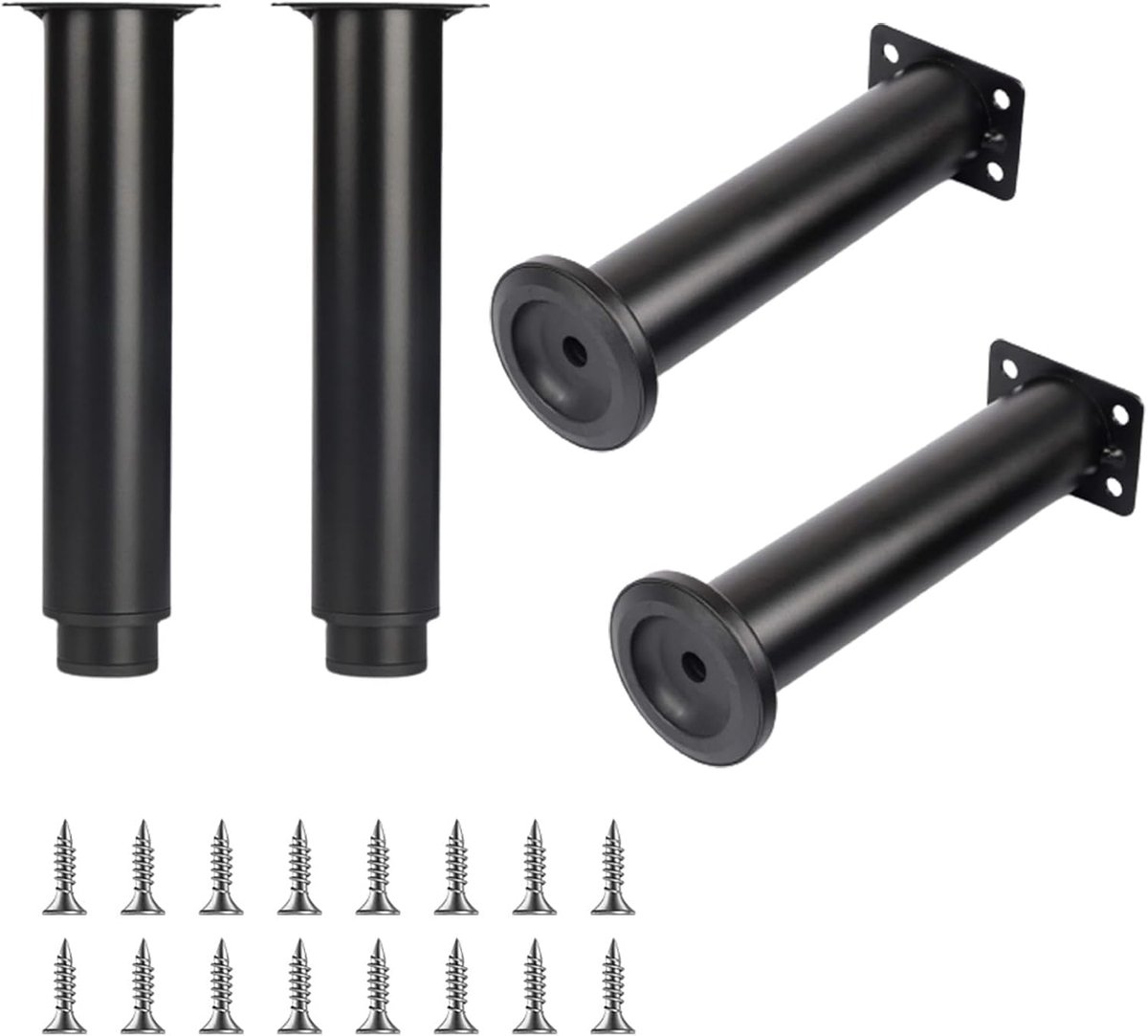 4 Pieces Furniture Legs Adjustable Black Adjustable Furniture Legs 8-12cm Height Adjustable Metal High Quality Cabinet Legs for Individual DIY Furnitu